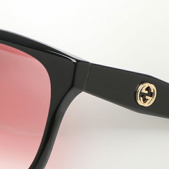 💯 - New- Gucci Sunglasses Women's GG0800SA 002 Black/Red Gradient Lenses 56mm - Picture 6 of 15